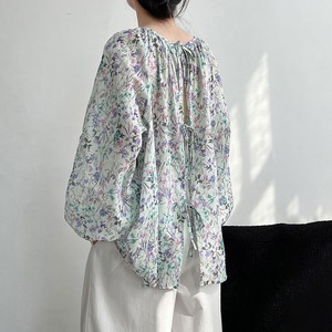 back design floral blouse 13597