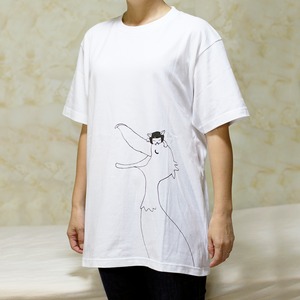 手描きTシャツ『ハシビロ先輩をかじる』L