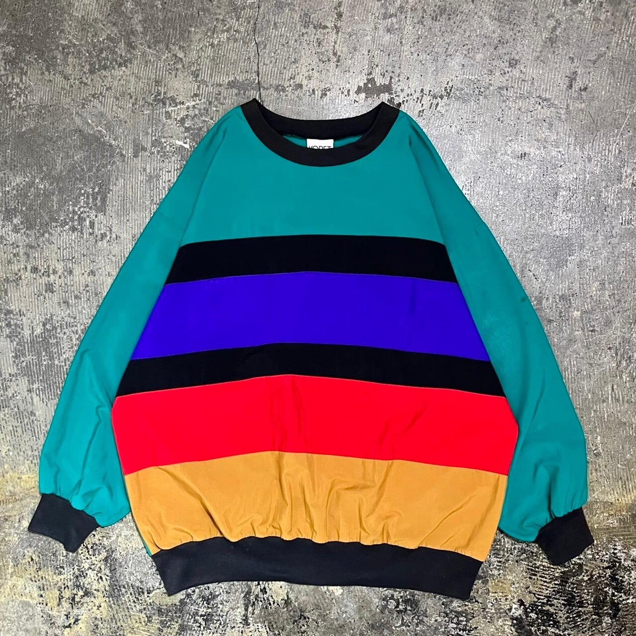 80s KORET Multi Border Pattern Pullover USA製