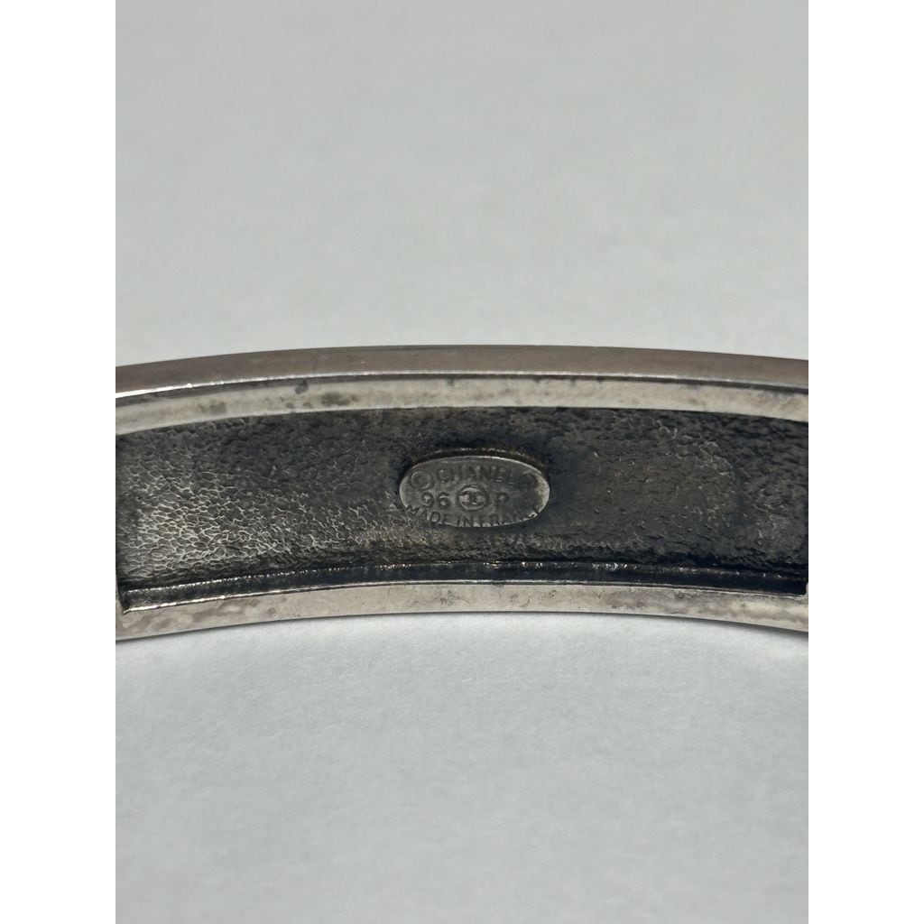 CHANEL シャネル 96SS PLATE BRACELET ブレスレット シルバー×ブラック