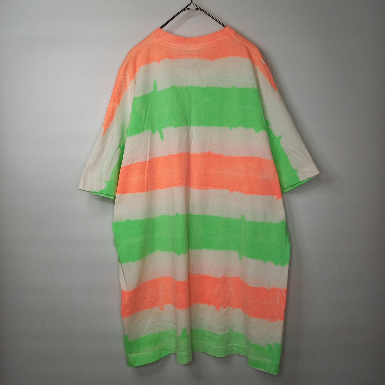 90s　アメリカ製　フルーツオブザルーム　Tシャツ　半袖　ダイダイ　ボーダー