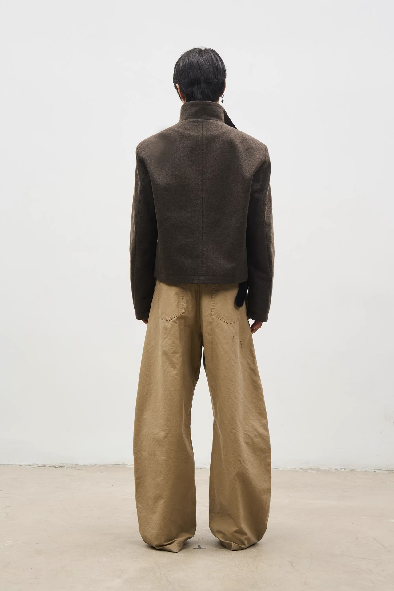 SOUTHFISH Vintage Stand Collar Cropped Jacket