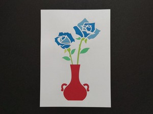 青薔薇　切り絵