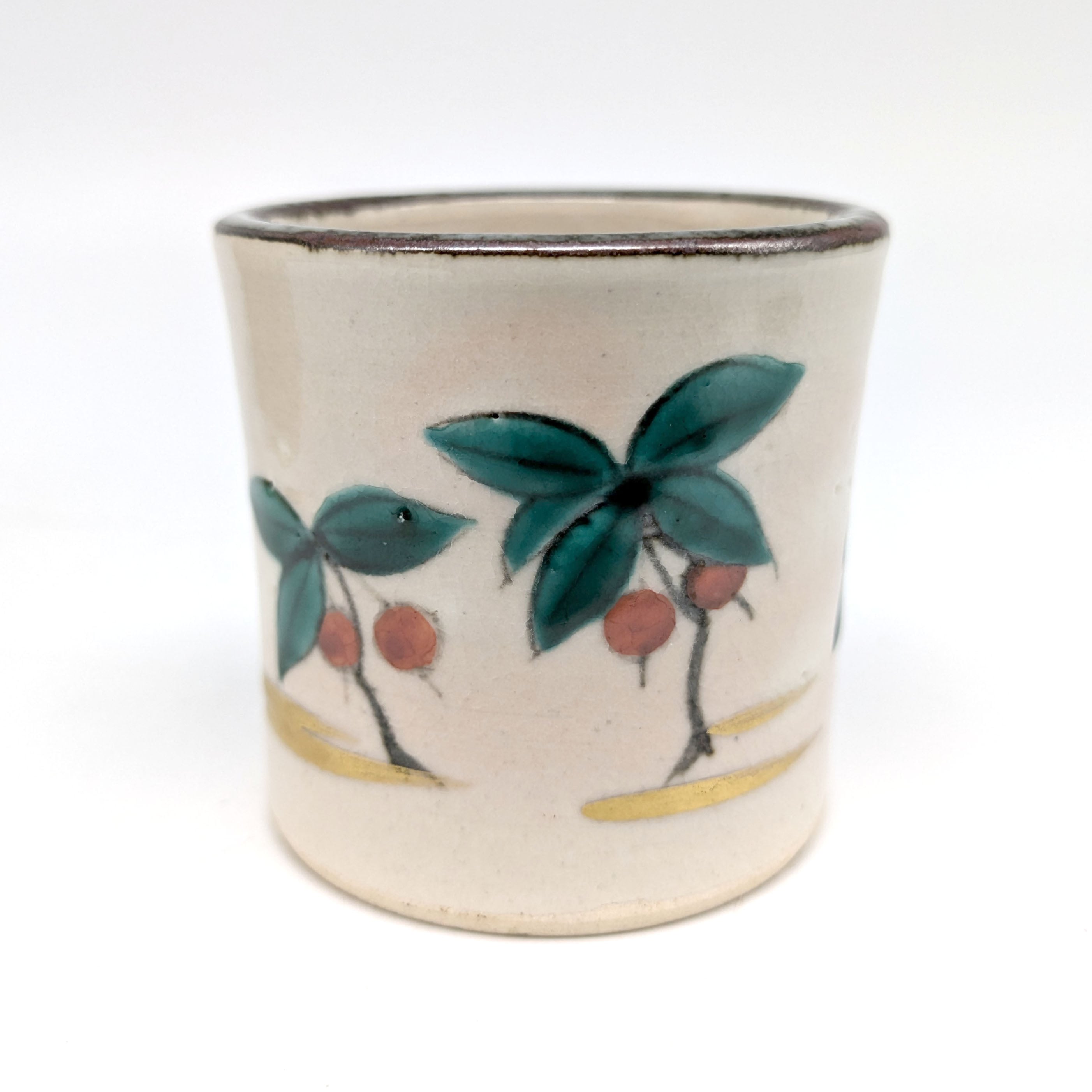 福森阿也・蓋置・色絵・藪柑子・茶道具・No.240820-25・梱包サイズ60