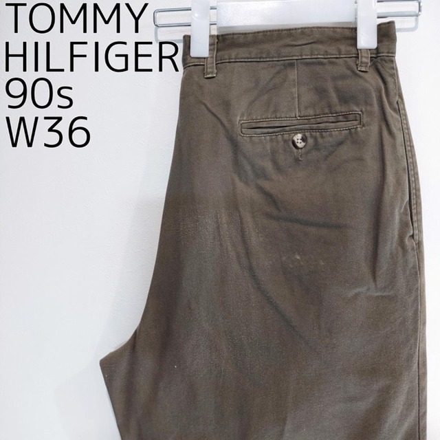 トミーヒルフィガー W36 チノパン スラックス 90s カーキ 12422