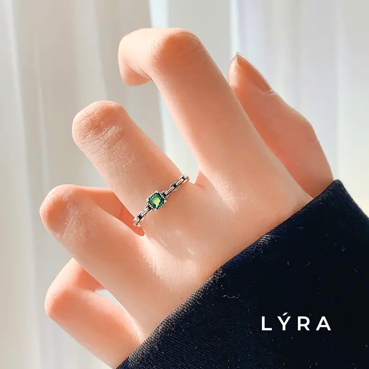 【数量限定】ヴィンテージグリーンストーンリング