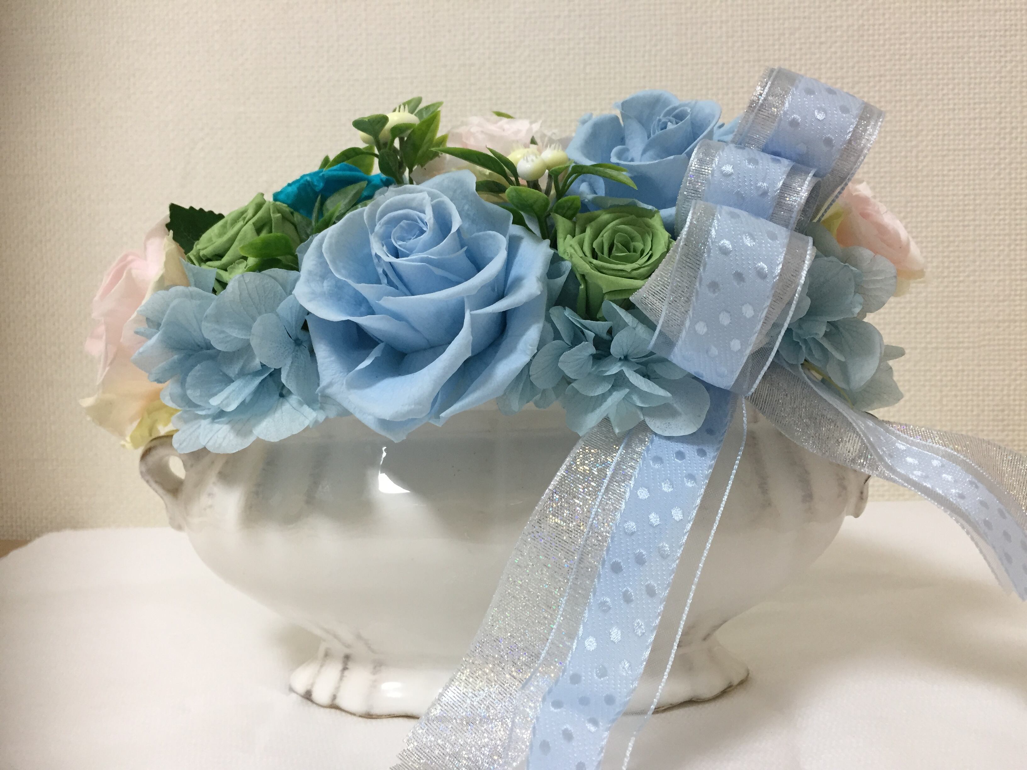 プリザーブドフラワーアレンジ花(ブルー好きの方へ…) | Blue Rose iCCO