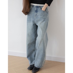 damaged retro straight jeans