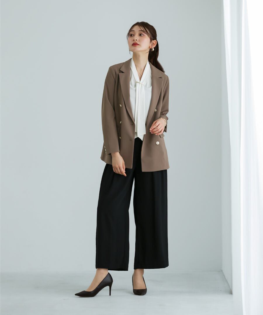 25AW】洗えて動けるワーママダブルジャケット【手洗いできるハイ