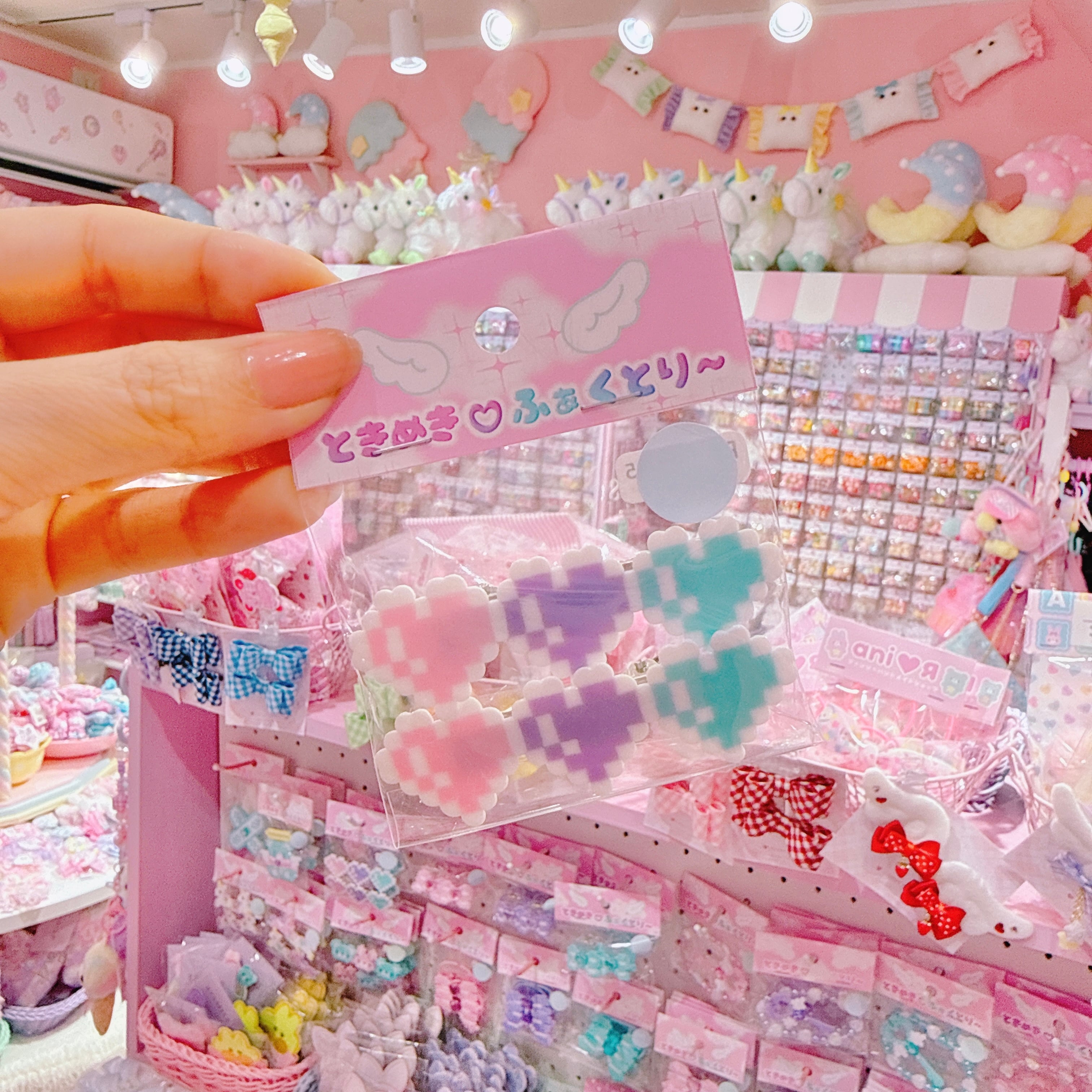 【R1】11-35 3連ハートツインヘアクリップ