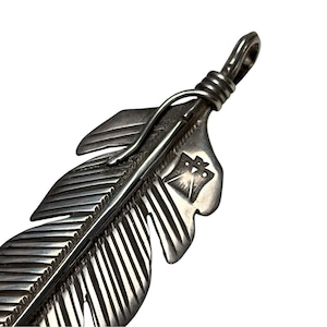 Anglo Buffalo ingot silver feather pendant