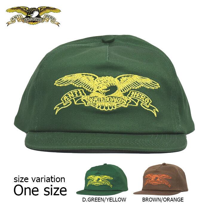 ANTIHERO ADJ BASIC EAGLE SNAP D.GREEN/YELLOW BROWN/ORANGE アンチ