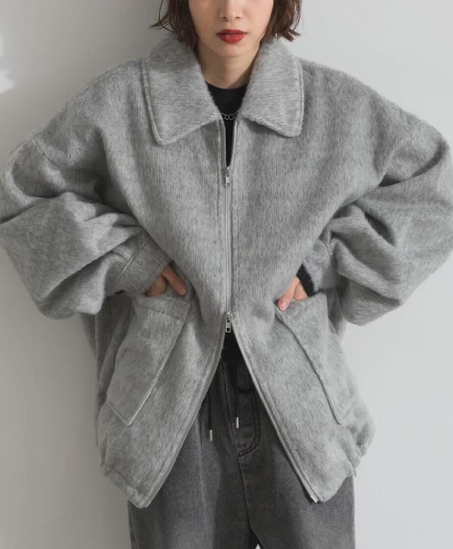 ナンバーミーTOKYO"SHAGGY W ZIP BLUSON"GRAY