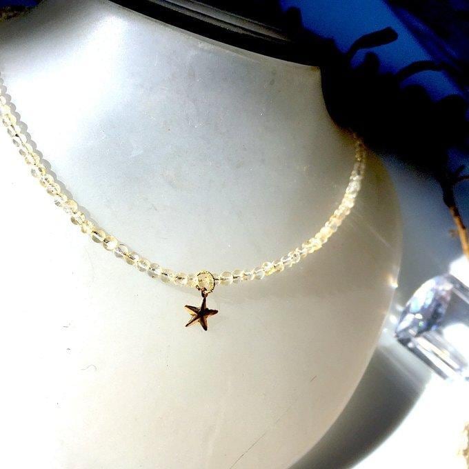 【一点物】【14KGF】✦11月の誕生石✦the first star of evening...お星様とシトリンのネックレス⋆.·✦