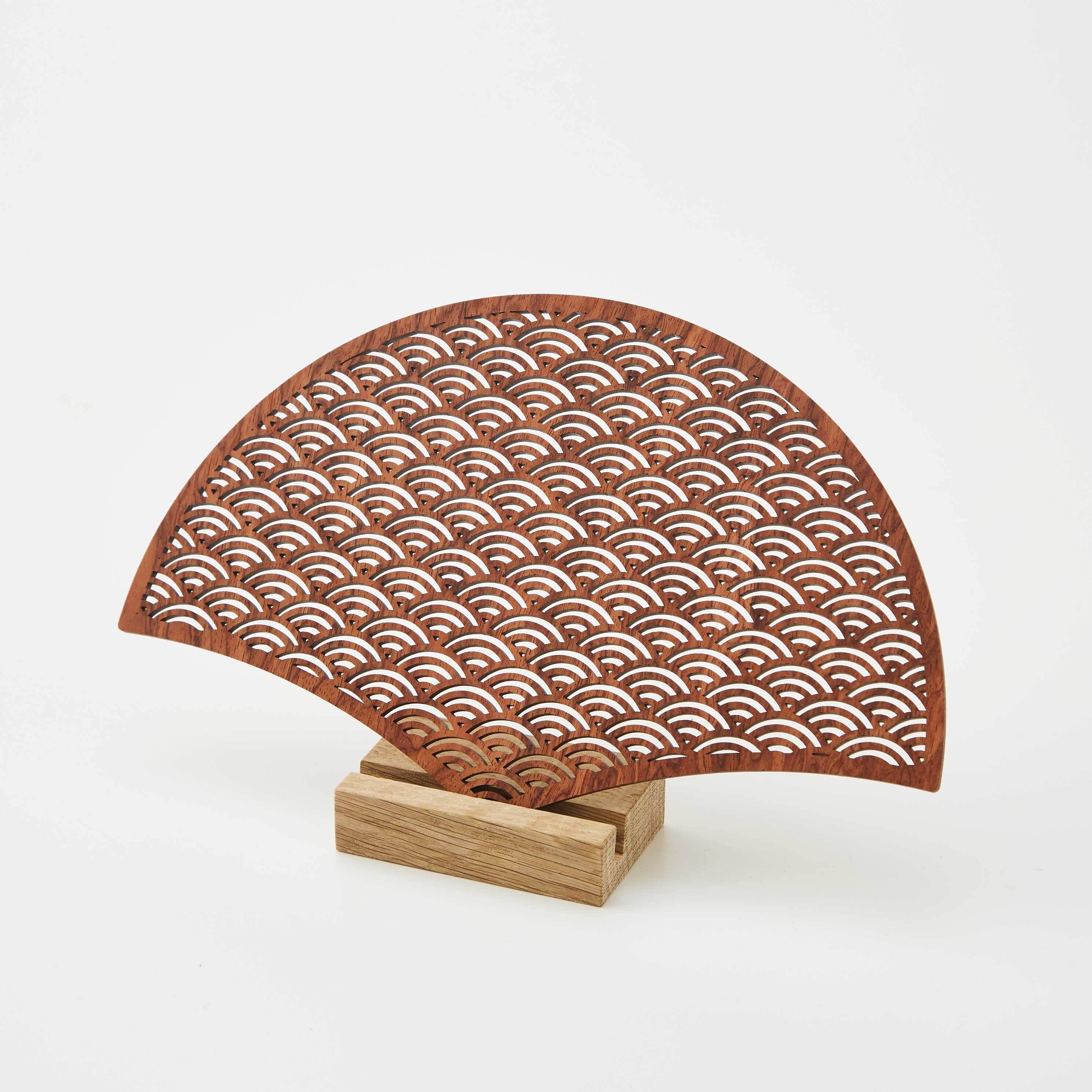 扇 オブジェ【組子細工 和モダン 組子パネル プレゼント 新築お祝い