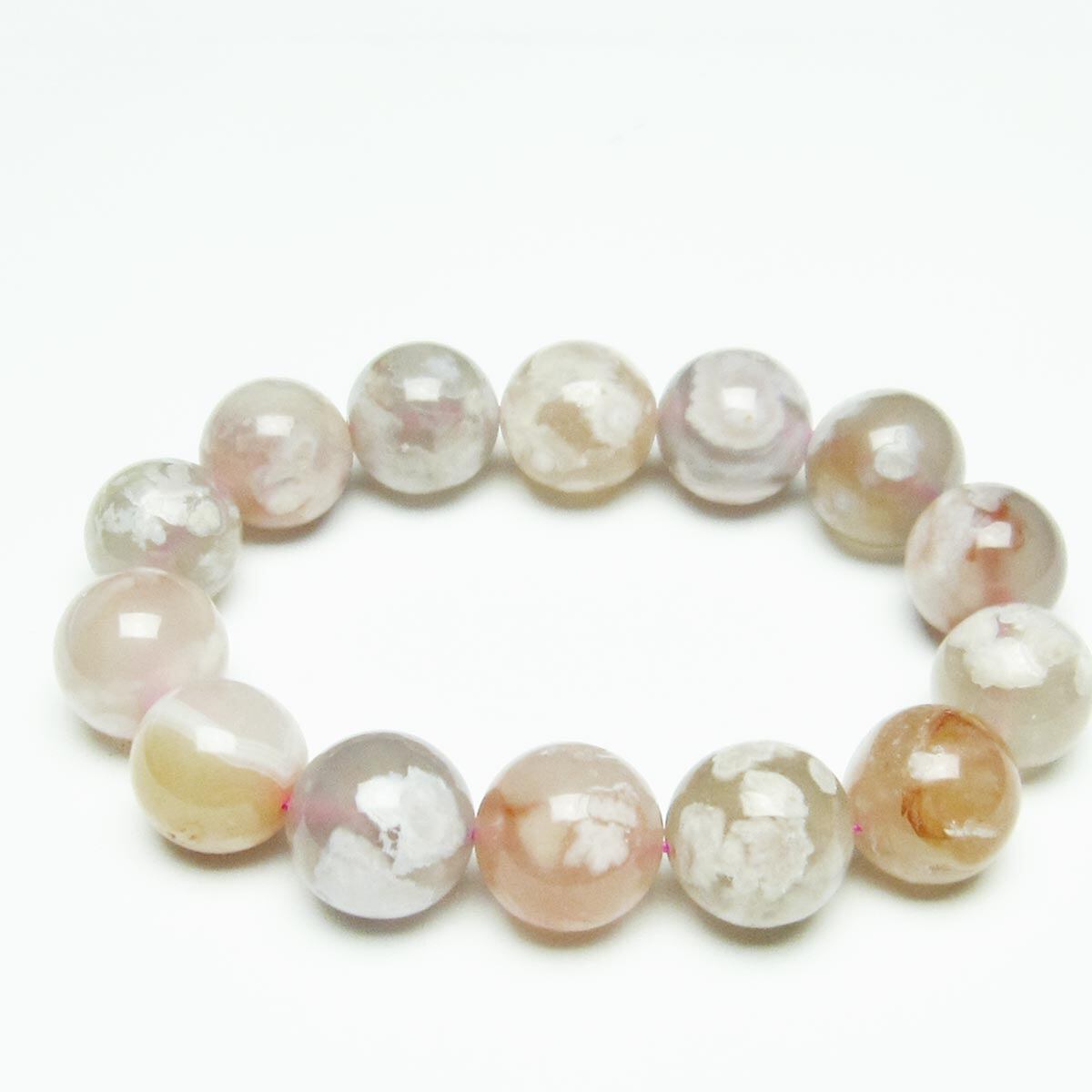 チェリーブロッサムアゲート ブレスレット 桜瑪瑙 15mm [M便 1/10] 111-26464