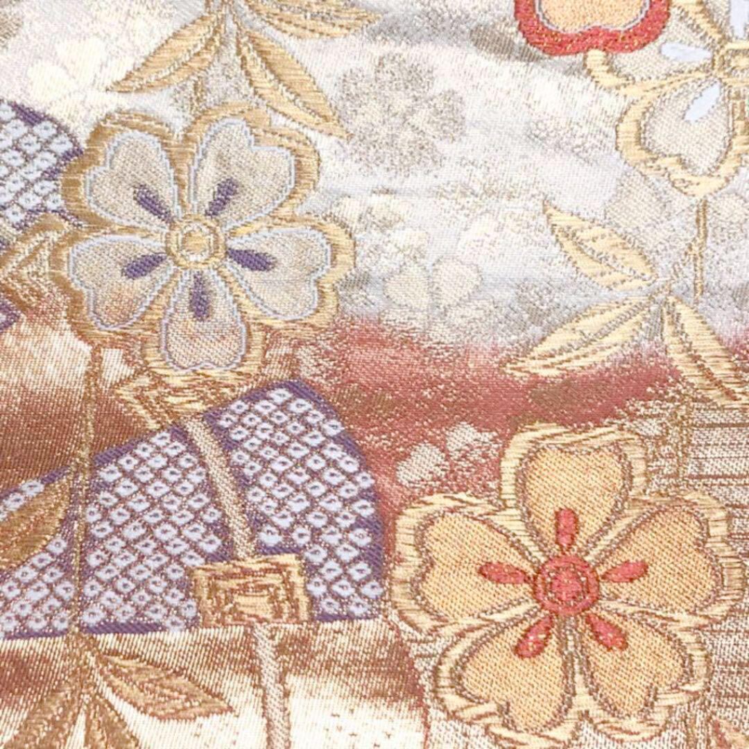 袋帯 華やかな花柄模様 桜の花 金糸 振袖 O-1990 | リユース着物専門店 わびさび