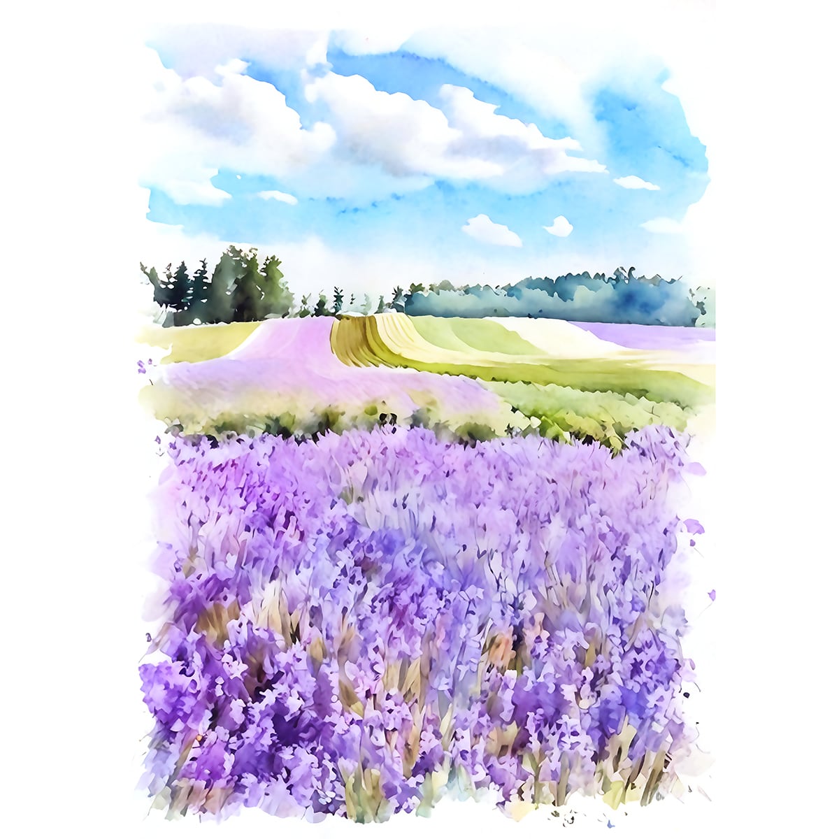 風景画 水彩画 青い池　サイズはF10号 絵画(風景画) 日本 北海道 美瑛町 白金の森 青い池 インテリア