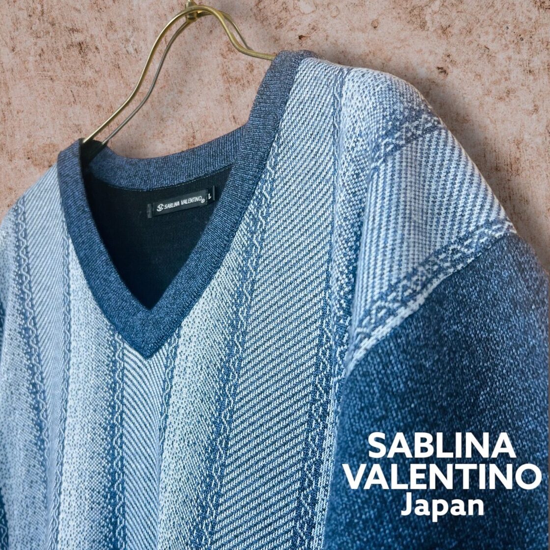VALENTINO ハーフジップニット ネイビー L 50 カシミア混 Valentino 