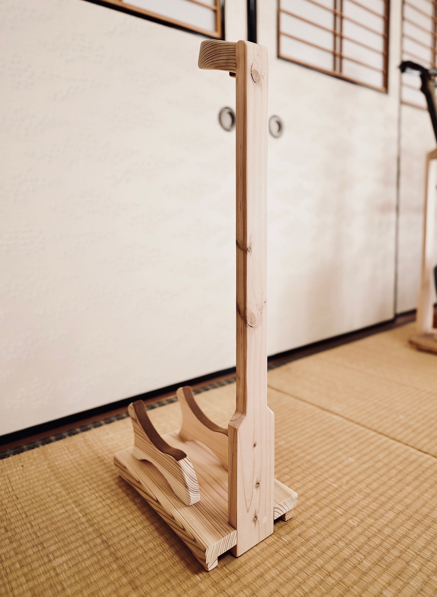 限定1台】手作り木工 木製三味線スタンド （無塗装） タイプC