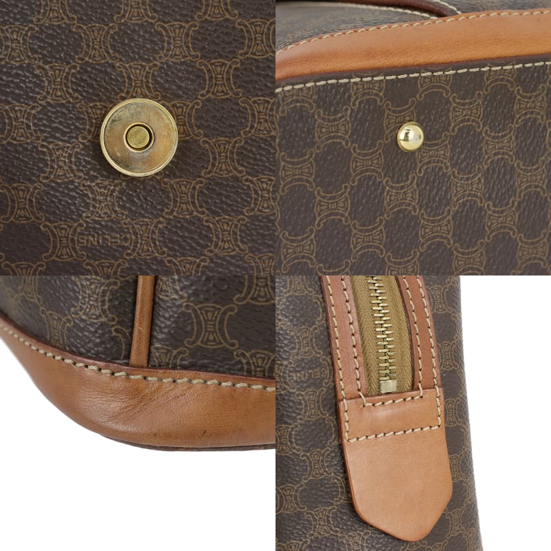 Vintage CELINE セリーヌ ハンドバッグ マカダム PVCキャンバス レザー Vintage CELINE セリーヌ ハンドバッグ マカダム PVCキャンバス レザー