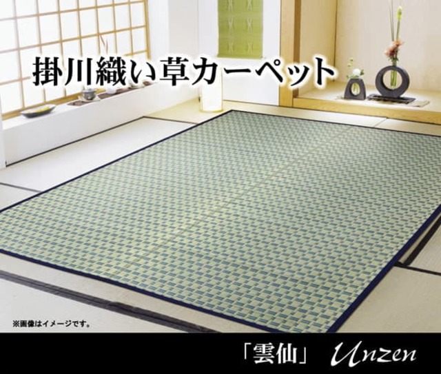 花ござ ピース 江戸間6畳 GN 261X352 261×352cm ラグマット カーペット ラグ
