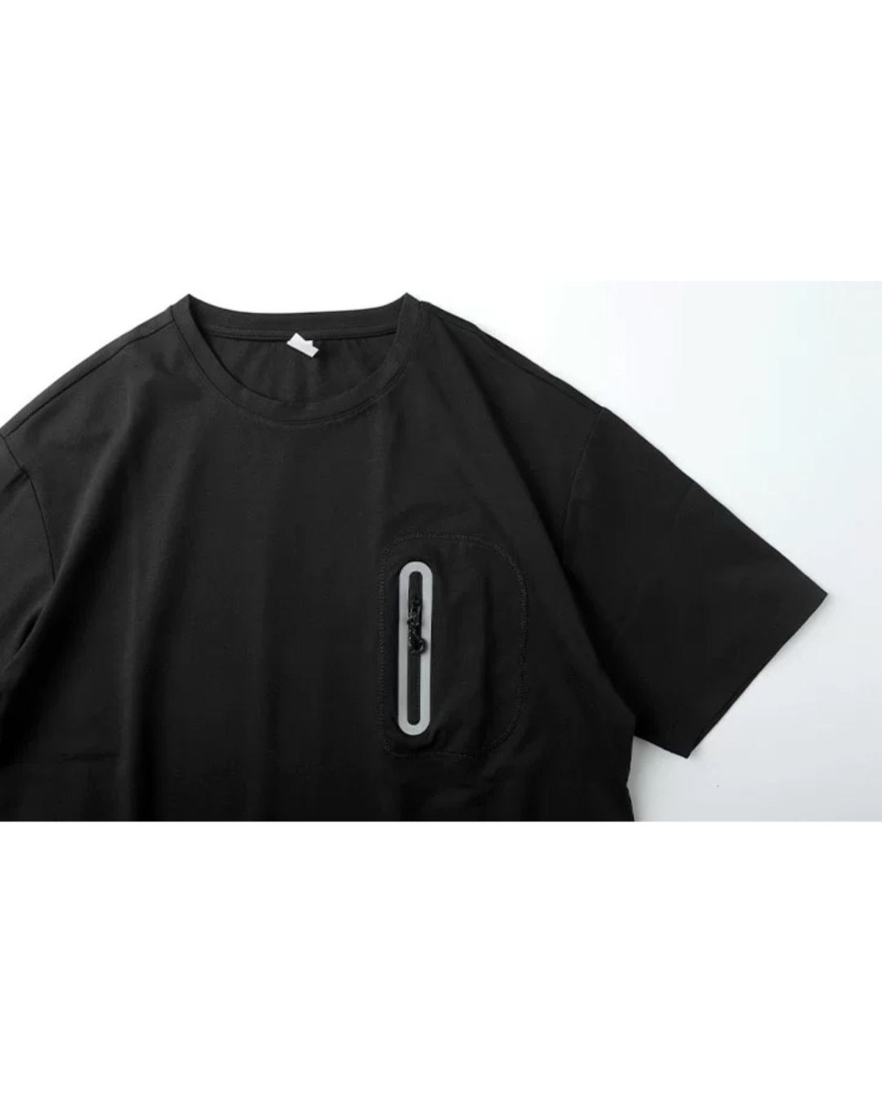 ジップデザインパッチポケット半袖Tシャツ S0556