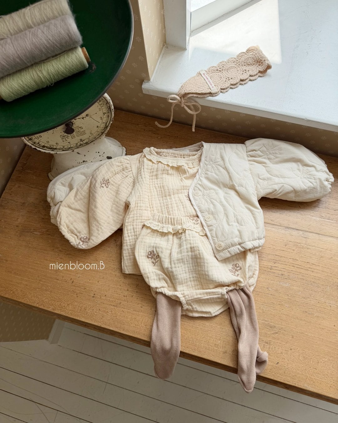 送料無料【予約】/ babyリボン刺繍ジャケット / mienbloom
