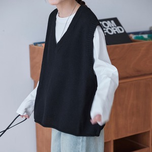 ベーシックVネックベスト K0431