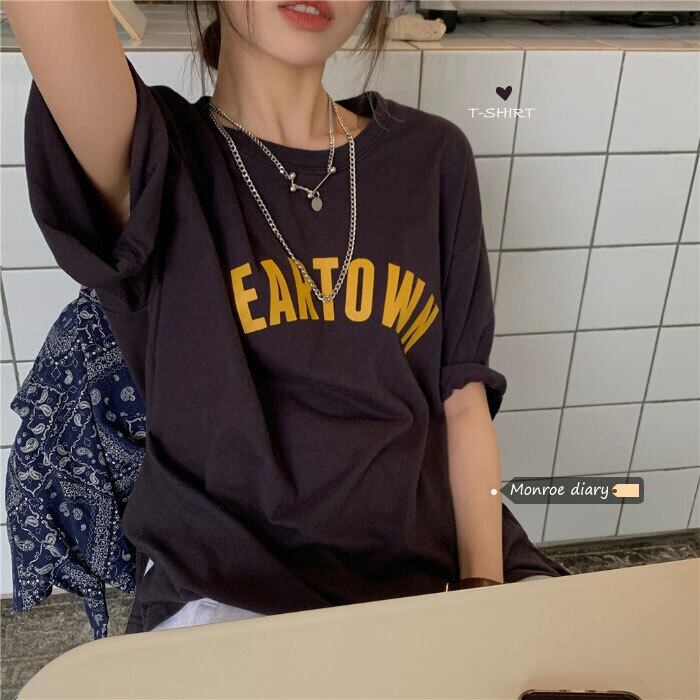 ルーズサマーシャツ トップス Tシャツ コットン 夏物 ピュア モンロー62865365043