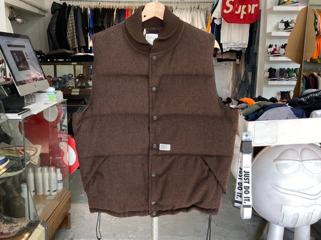 WTAPS WOOL DOWN VEST BROWN MEDIUM 