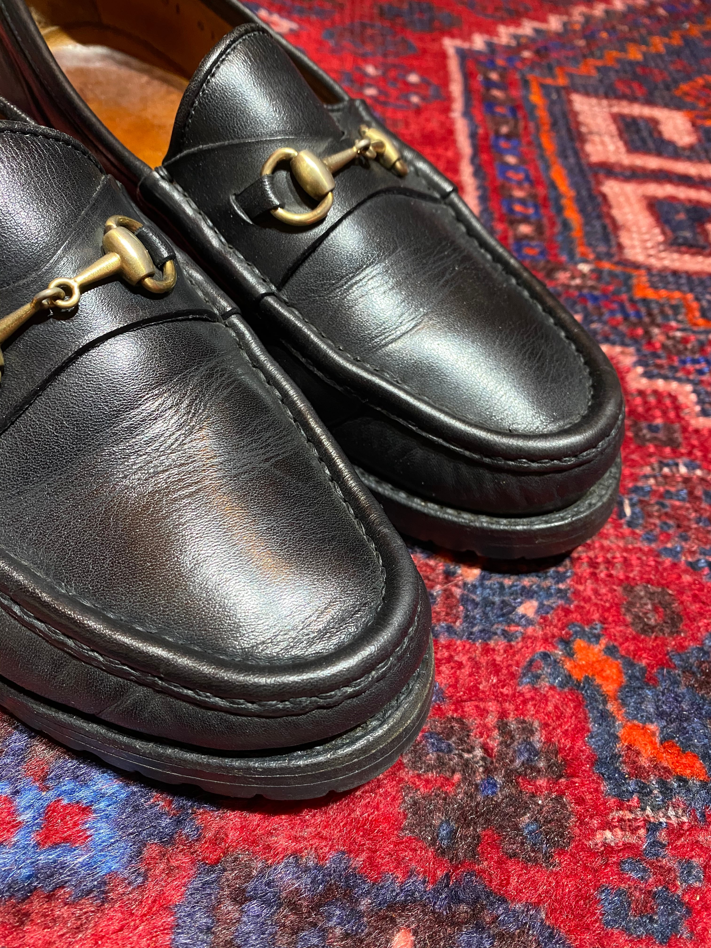 春の新作続々 新品GUCCI グッチバイカラーバンブーレザーホースビット