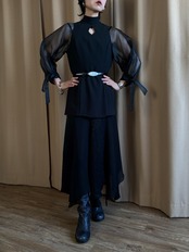 ethereal sheer sleeve top-5240-5