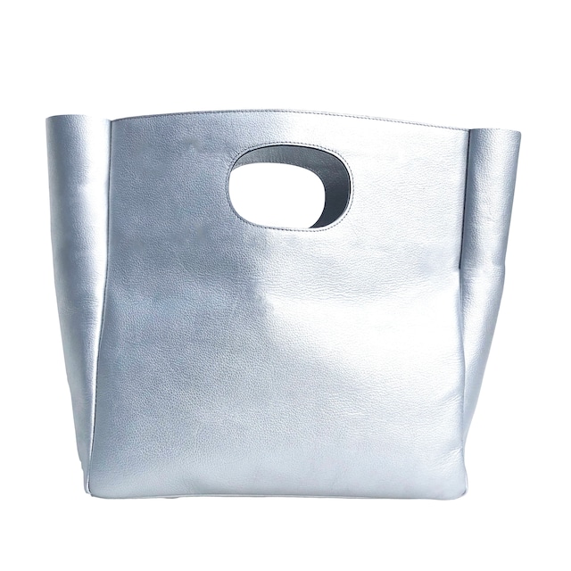 Box Leather Bag + Strap／SILVER