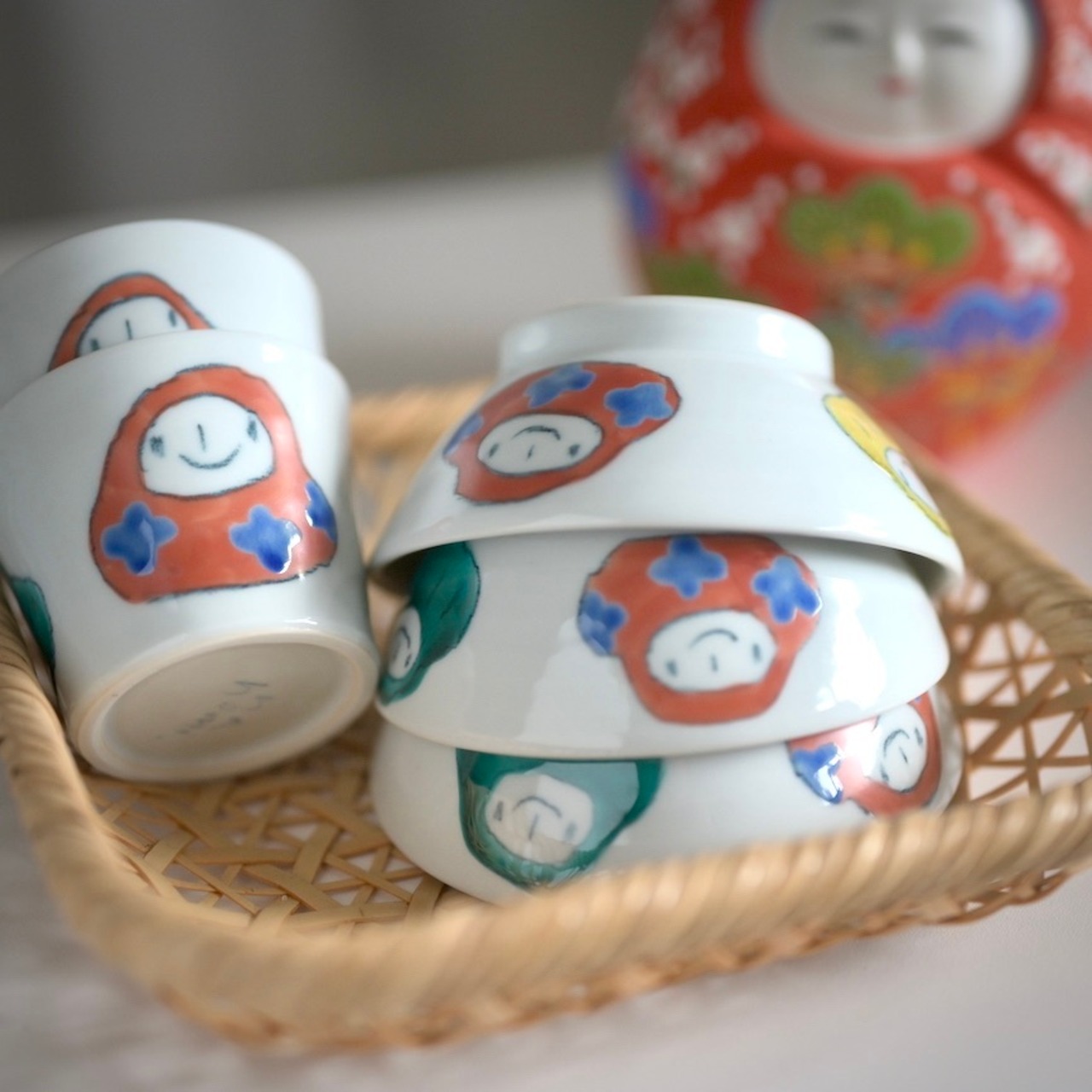 村田菜穂美作　子供用めし碗　「だるまさん」［2104130000102］