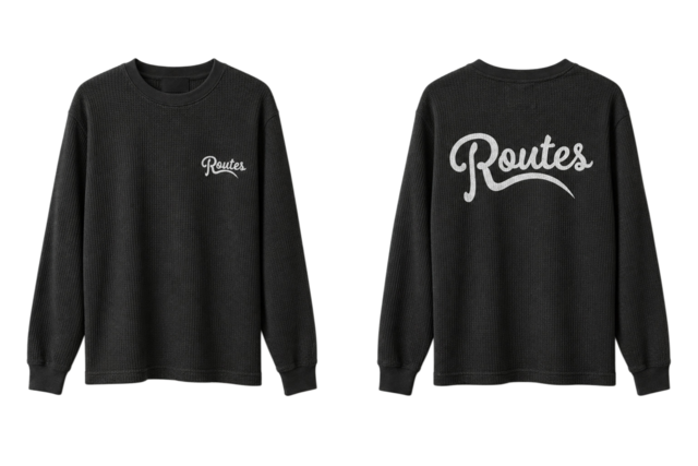 waffle long tee / black
