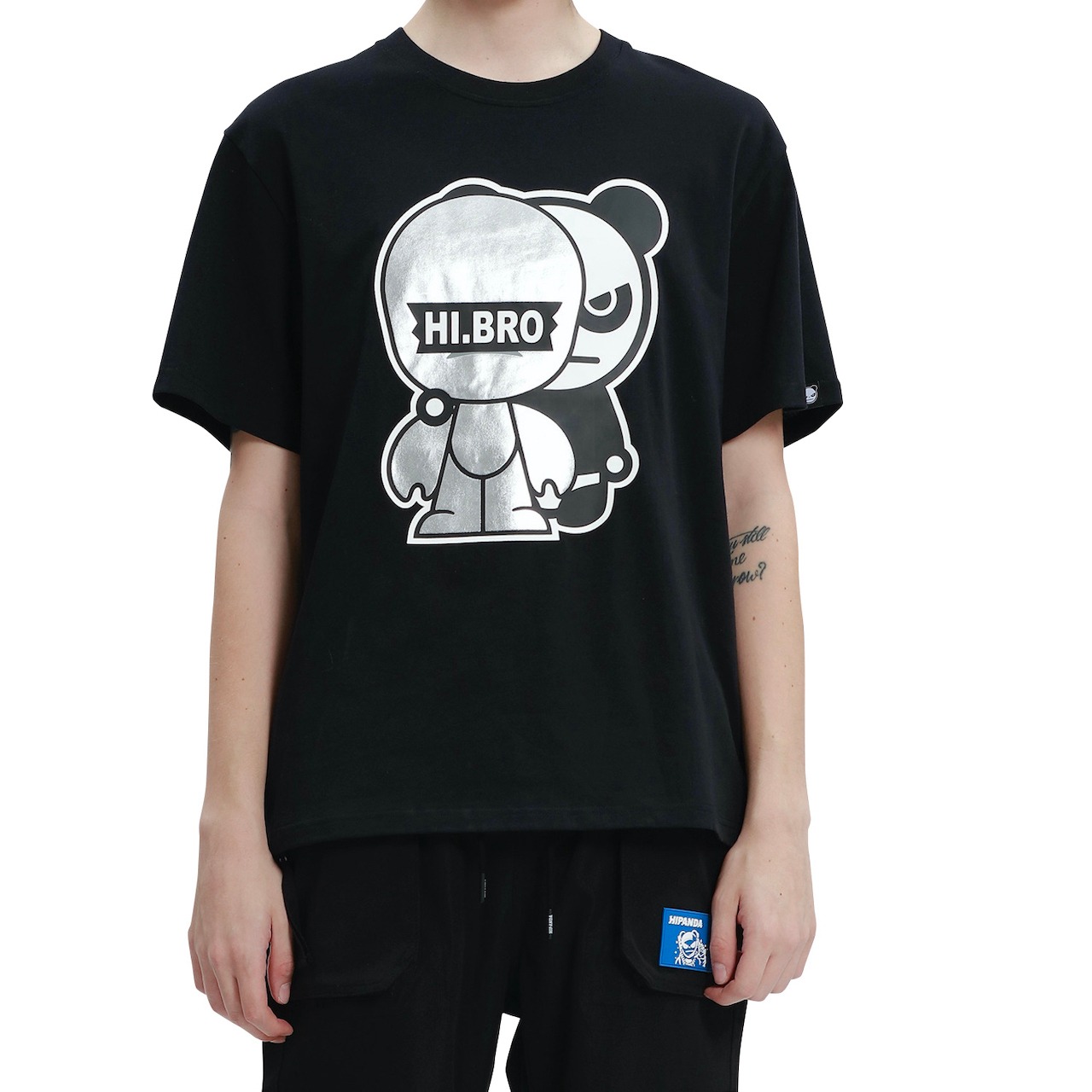 SALE【HIPANDA ハイパンダ】メンズ BROプリント Tシャツ MEN'S BRO PRINT SHORT SLEEVED T-SHIRT / WHITE・BLACK