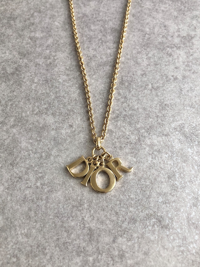 Christian Dior クリスチャン ディオール ネックレス ゴールド Diorロゴ vintage ヴィンテージ オールド i8wivf