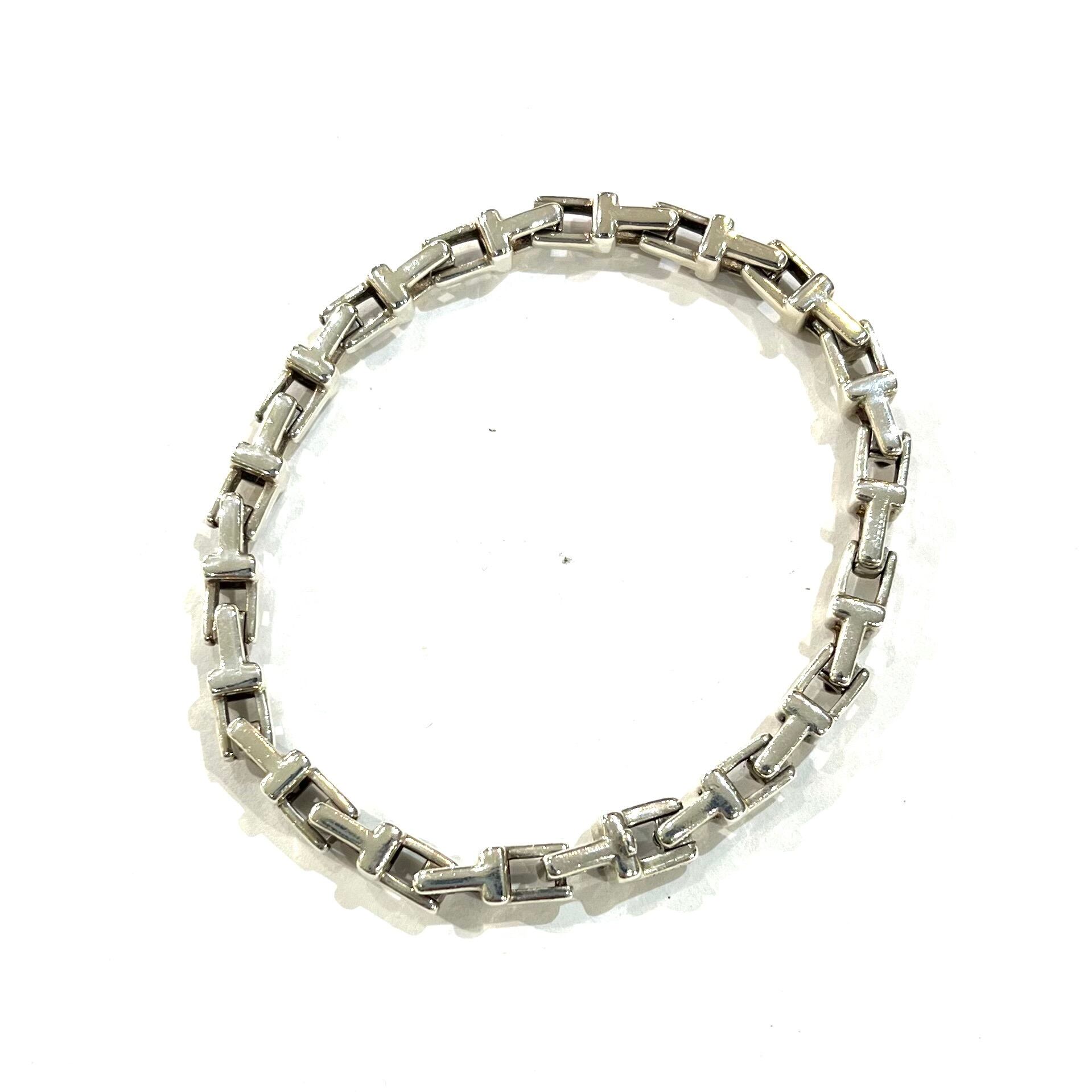 激レア【TIFFANY&CO. 】2318 Tモチーフ リンクシルバーブレスレット