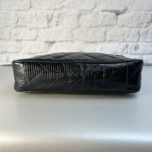 【最終処分SALE】CHANEL シャネル ココマーク フリンジ リザード ショルダーバッグ ブラック A-12124