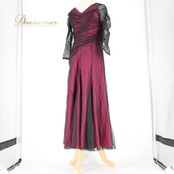 社交ダンス 衣装 スタンダード ドレス ワンピース レッスンウェア パーティ衣装 ステージ衣装 ピンク系 ブラック系 マゼンダ レース 派手 上品 上質 フェミニン エレガント ダンスウェア 柔らかい おしゃれ トレンディ ファッション 薄手 大人用 Lサイズ 日本製 ストーン装飾 伸縮性 ポリエステル ナイロン ポリウレタン