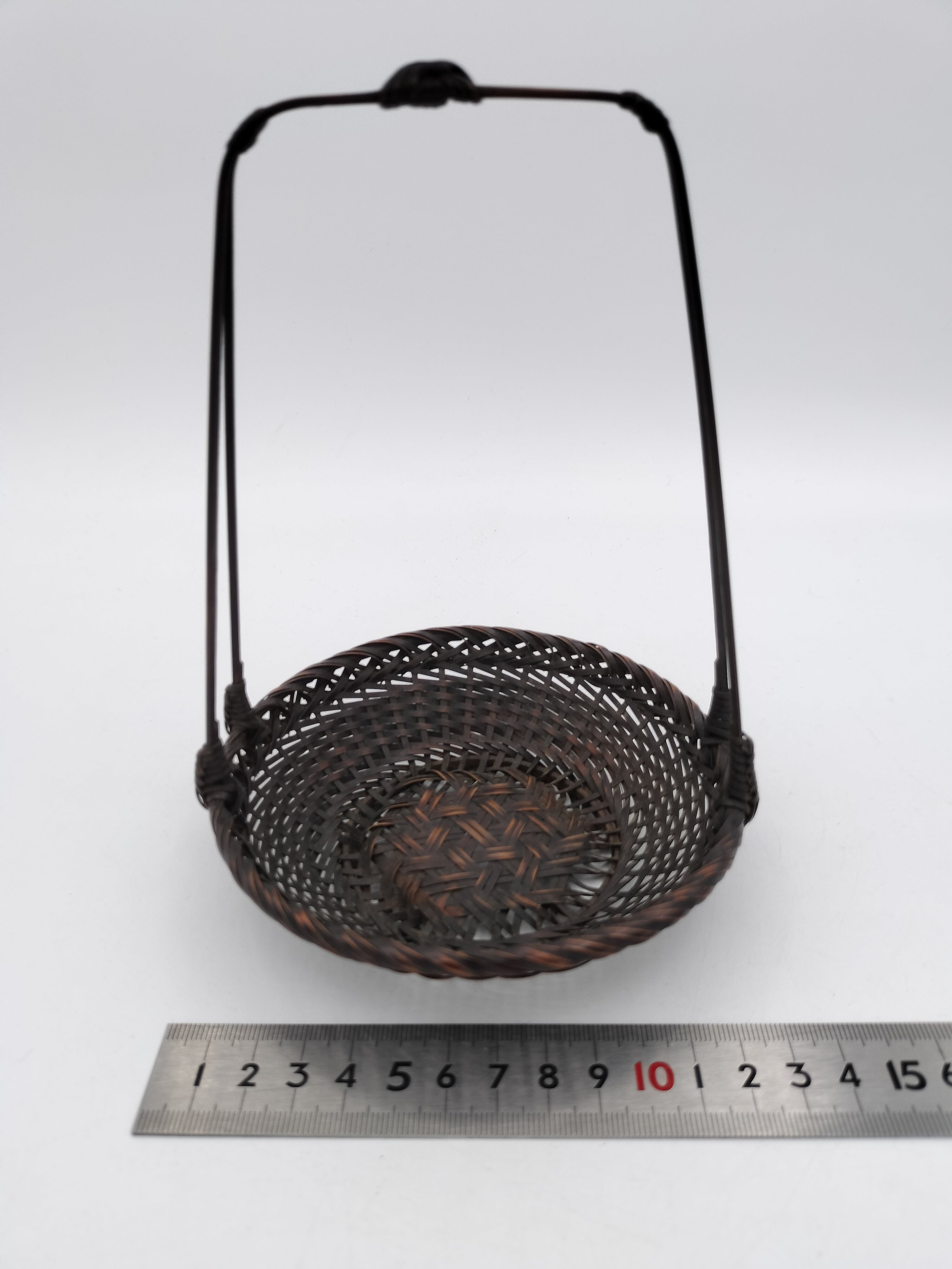 茶道具 染 宗全籠 和田青竺 竹籠 竹編 煎茶道具 旧家蔵出品 出物】廻し籠 煎茶 染竹 回し篭 古物 茶道具 b50 | 有限会社いとお
