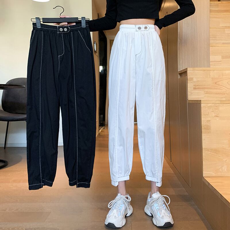 パンツ スプリングルーズハイウェストウェストスリムカジュアル 春物 試着室31877065488