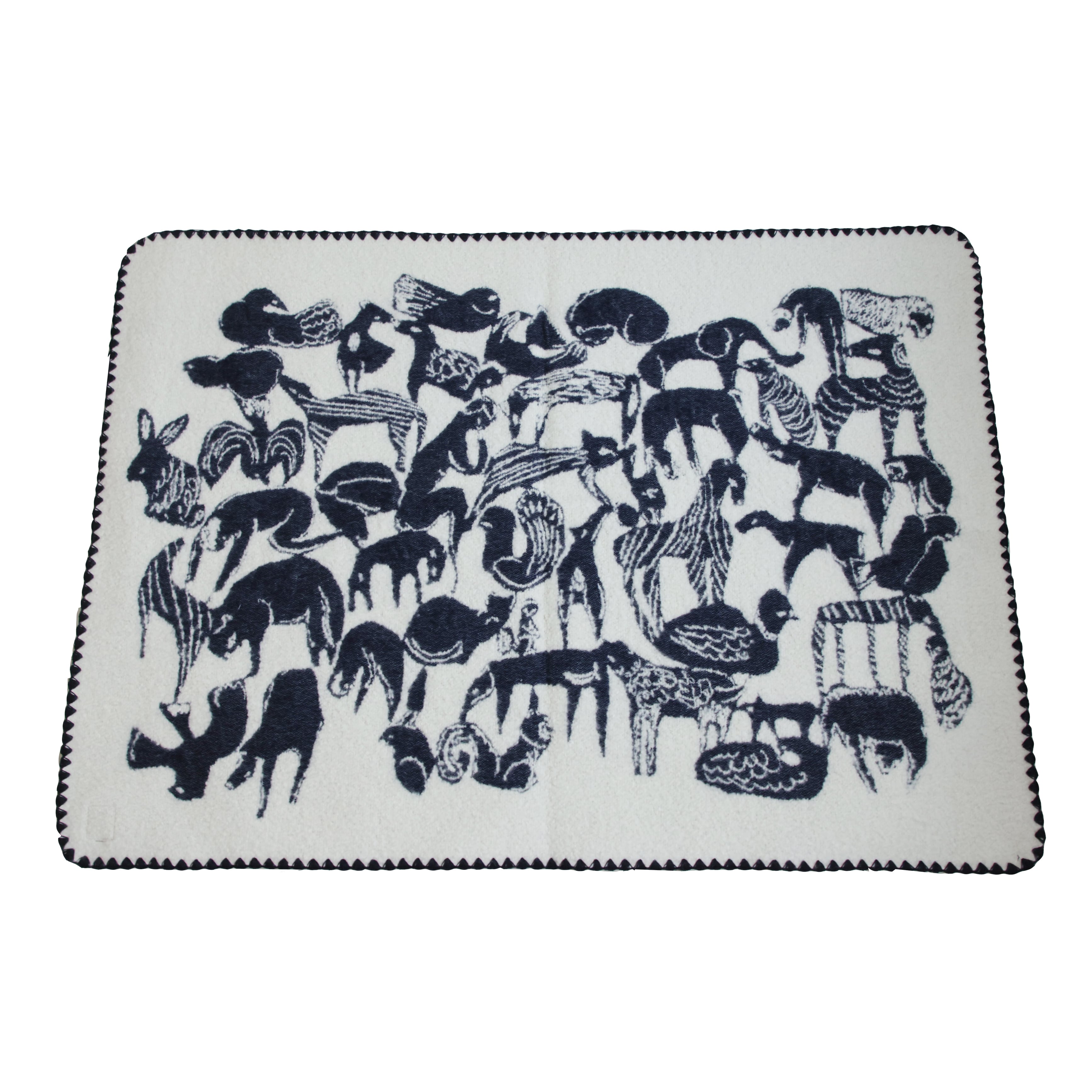 suiミナペルホネン life puzzleファブリックボックス navy mina perhonen / wool blanket life puzzle / navy / XSサイズ | crecer