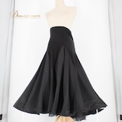 社交ダンス 衣装 スタンダード スカート レッスンウェア レディース 無地 ICHIOKU イチオク ブラック系 練習着 シンプル 光沢感 上品 社交ダンス スカート ブラック ウエストゴム 伸縮性 シンプルデザイン 二重スカート アーバンブラック 毎日着用 コーディネート 無地 練習用 トレーニング シルエット レディースファッション 92cm丈
