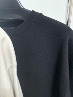 hunch やわもちヤーン配色クルーネックワンピース　WOQ7011