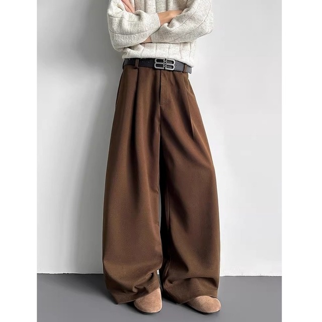 バギーシルエット ワイドタックパンツ 2カラー D12144