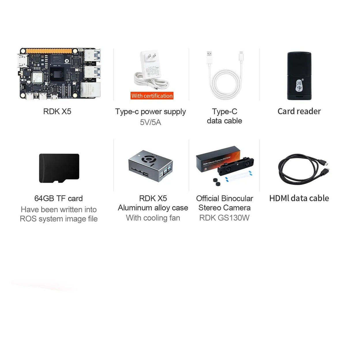 [ステレオカメラキット] D-Robotics RDK X5 ロボット開発キット 8GB RAM AI 大型モデル Sunrise 5 チップ ...