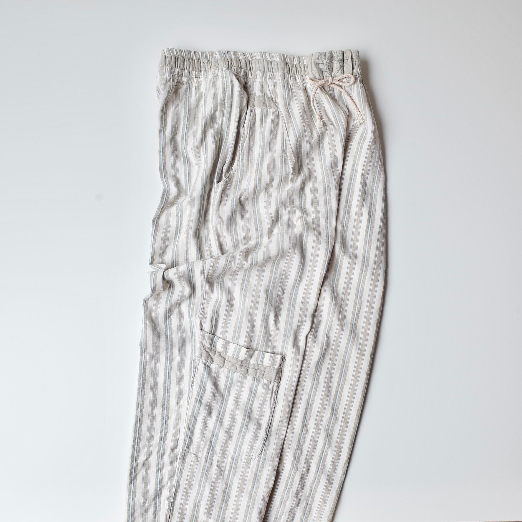 Cotton stripe easy pants