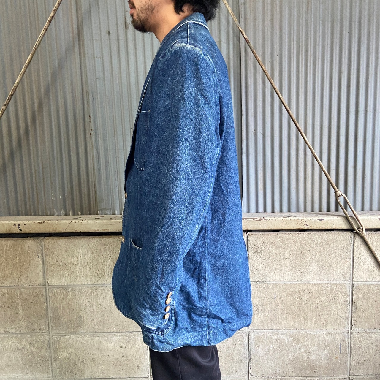 80〜90年代 James River Traders デニム テーラードジャケット メンズL 